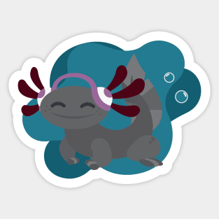 Axolotl Acoustics (Melanistic Version) Sticker